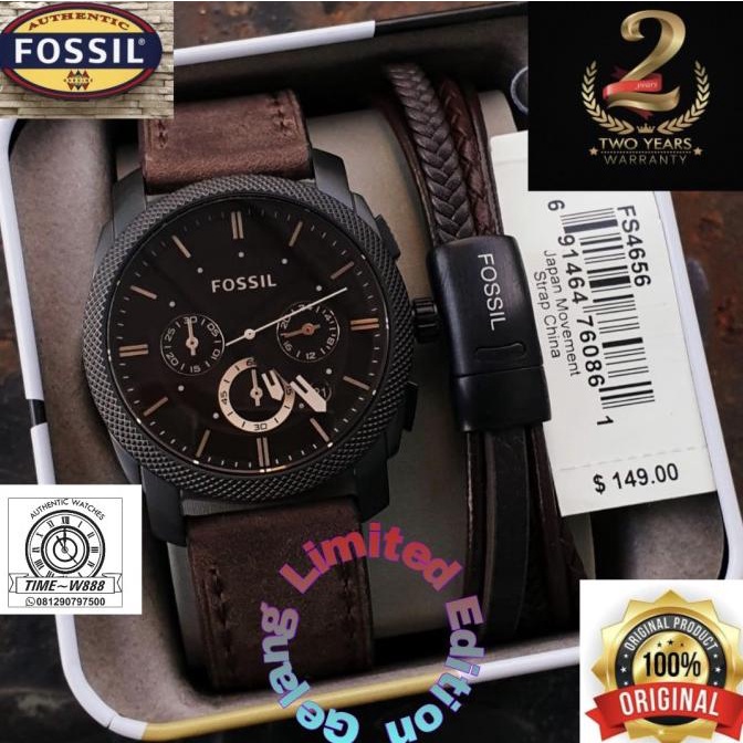 Jam Tangan Pria Merk Fossil Grand FS4656 & FS 4656 Original FullSet