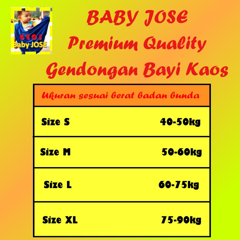 BAYIE - Baby JOSE Premium Gendongan Bayi Kaos/GEOS/Selendang Bayi/PINK