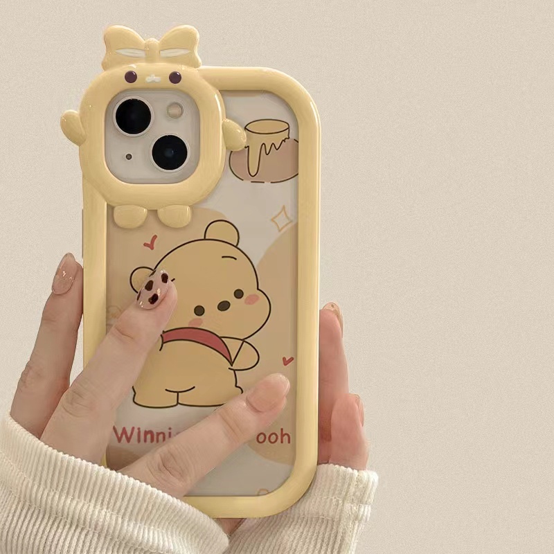 Ins Casing iPhone 14 14pro 14Plus 14prm 13 13pro 13prm 11 6splus 7Plus 8Plus Xr XS 13 12pro Max Motif Winnie the Pooh