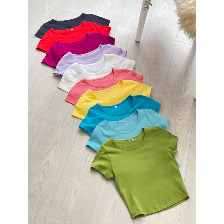 Kadaka T-0418 Crop Tshirt Kaos Wanita Basic