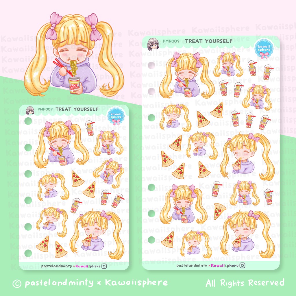 

Treat Yourself | A6 / A7 Ring Planner Refill Sticker Pastelandminty