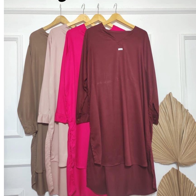 LONG TUNIK POLOS KATUN TWILL