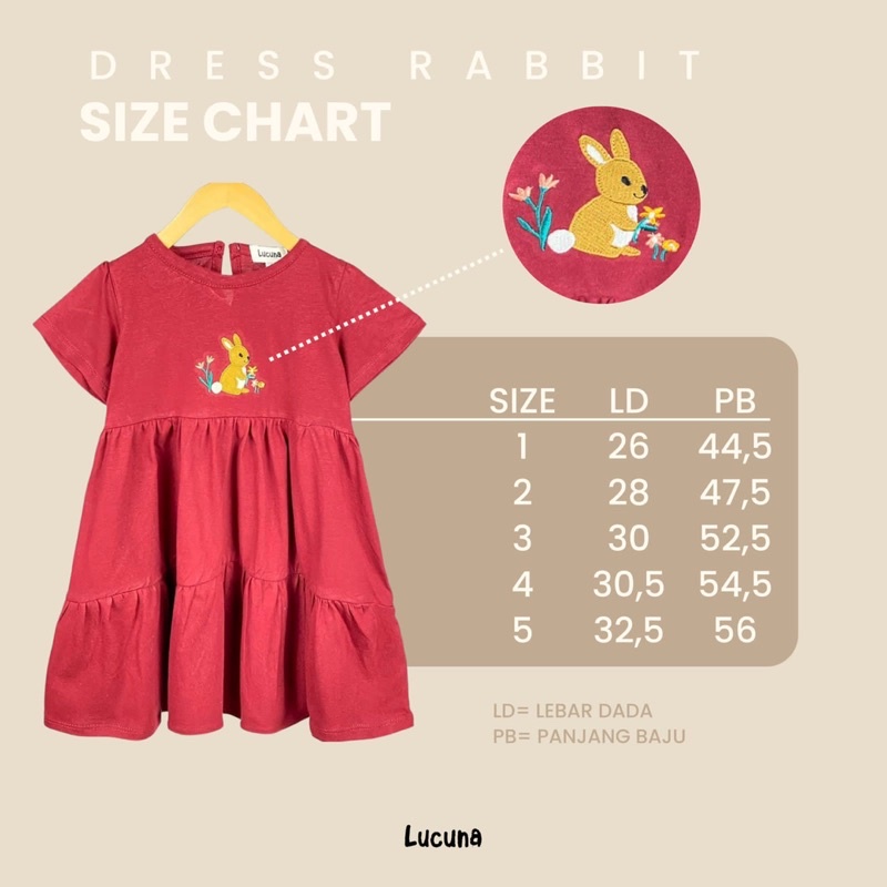 DRESS RABBIT LUCUNA Dress anak/daster anak perempuan Usia 1-5th