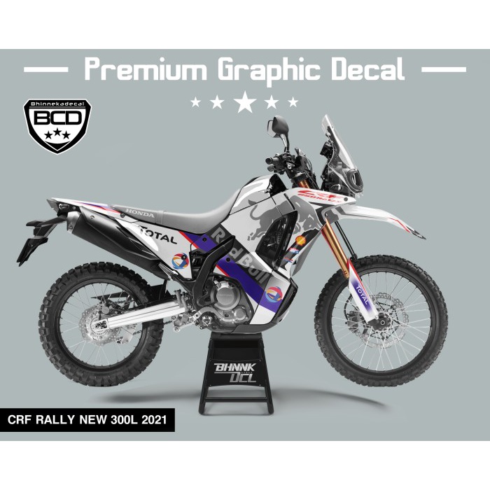 DECAL/STICKER CRF RALLY NEW 2021 DESIGN WHITE TOTAL