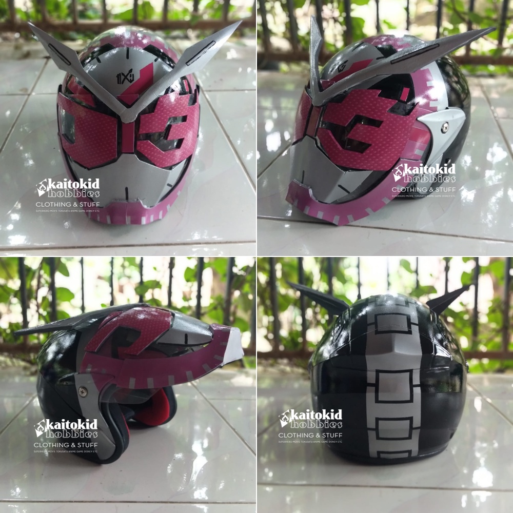 Helm Motor KAMEN RIDER SNI Baja Hitam Heisei Showa Reiwa Bisa custom motif simple