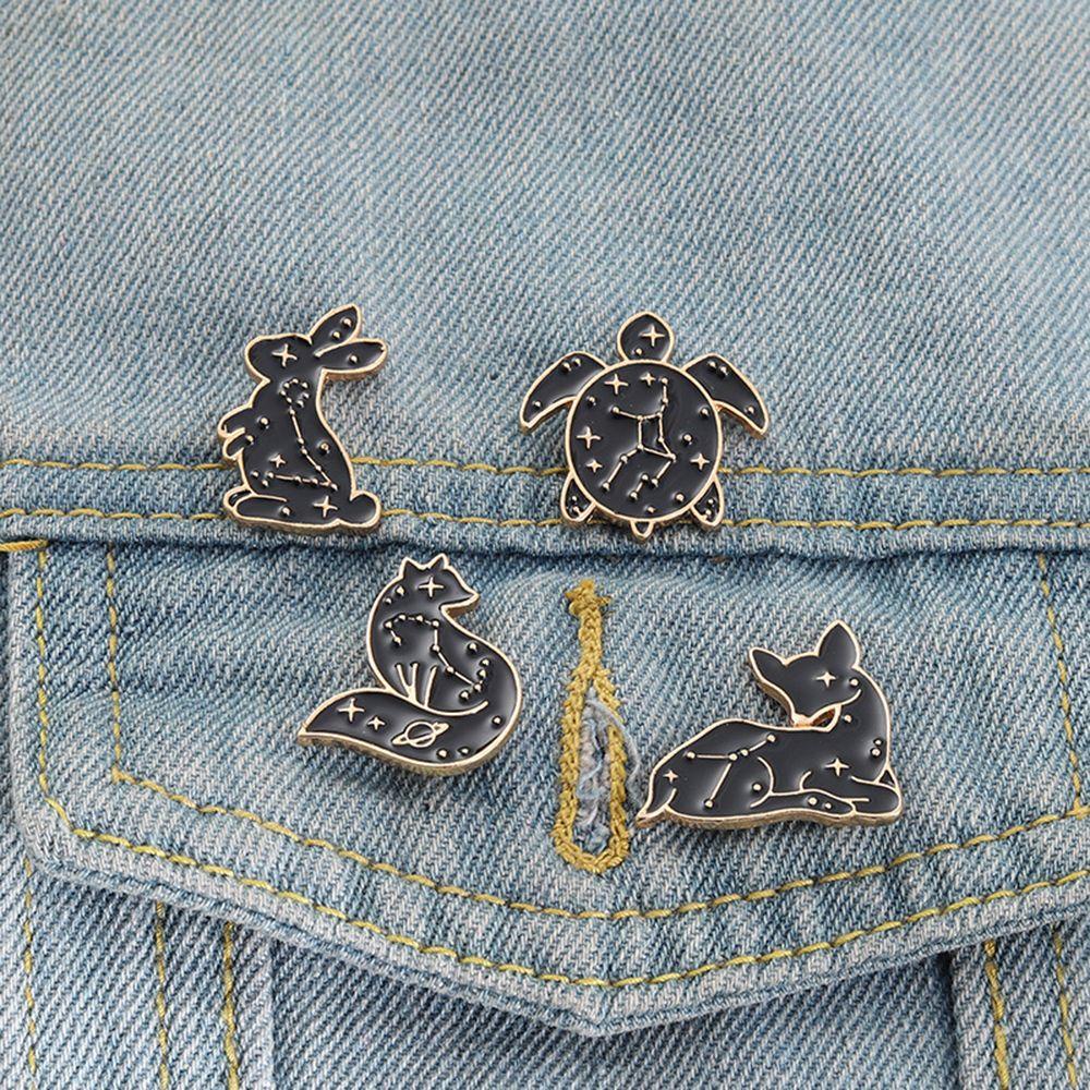 Lily Hewan Bros Hadiah Punk Kerah Aksesoris Kelinci Penyu Laut Fox Lapel Badge