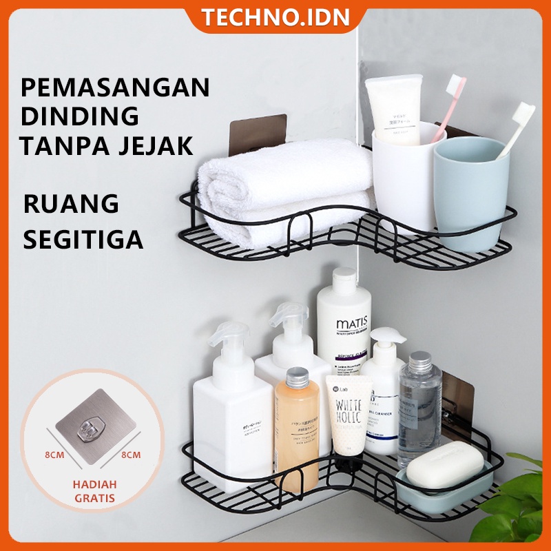 Tanpa Lubang Viscose Tanpa Jejak Rak Sudut Kamar Mandi Serbaguna  Anti Karat Dapur Rack