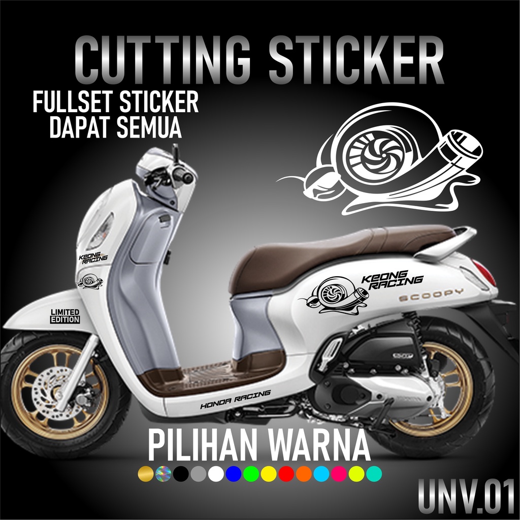 COD Cutting Sticker Keong Siput Racing Satu Set - Aksesoris Stiker Striping Motor Honda Scoopy 2010-