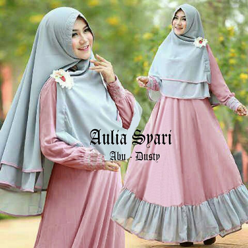 BAJU BUSANA MUSLIM GAMIS AULIA SYARI MERAH HITAM BERGO NO PED.