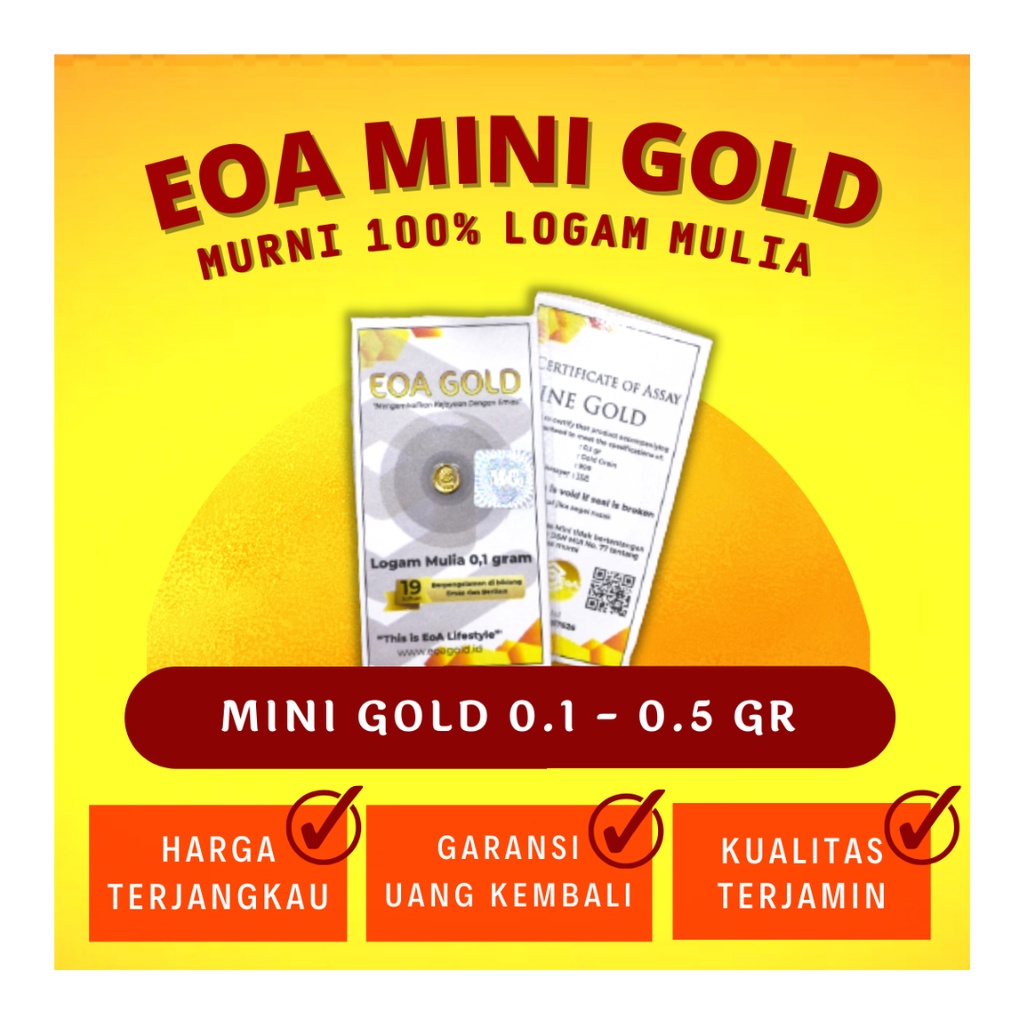 Jual Eoa Gold 0.5 Gram Emas Murni 24 Karat Bersertifikat/Logam Mulia