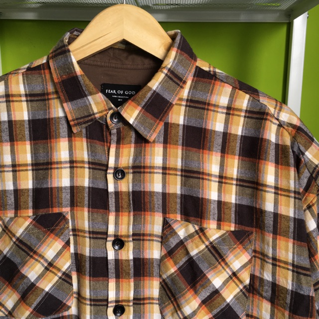 KEMEJA FLANEL FEAR OF GOD (size L)
