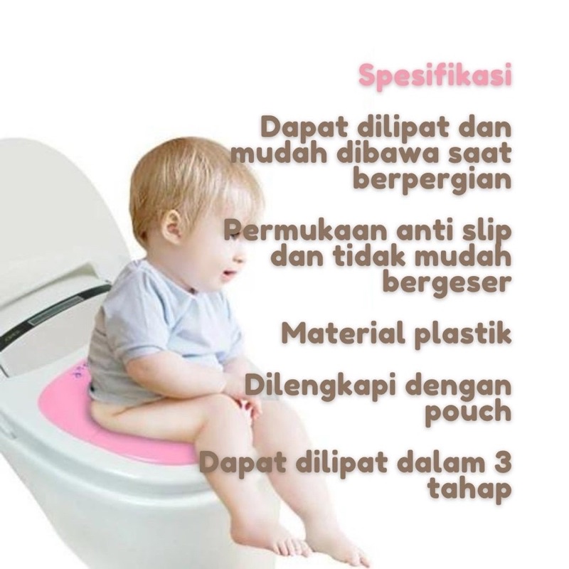 Kandila Baby Folding Potty Seat KDL013 Alas Dudukan Anak Bayi Kloset Lipat Traveling Anti Slip + Pouch Simpan