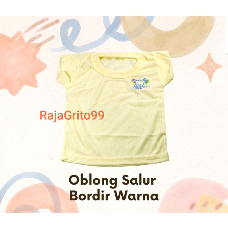 Kaos Oblong Bordir Bayi Lengan Pendek Halus / Setali Bayi Bordir Motif Size Large / Stali Bayi Pendek Newborn (1pcs)