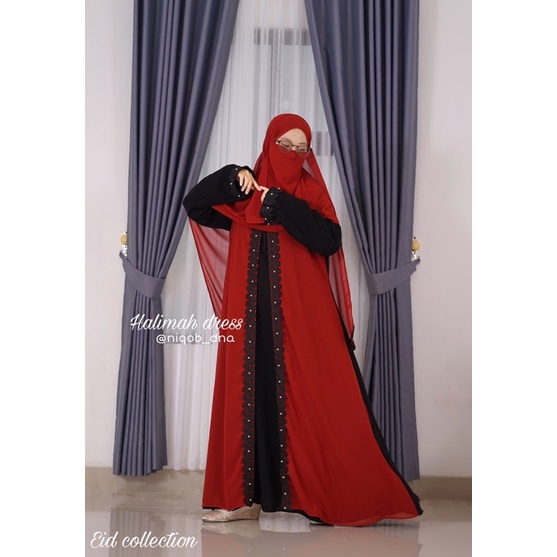 Abaya Bassic Hitam Jetblack Dress Hitam Masturoh Temboro Gamis Hitam Terbaru HALIMAH DRESS