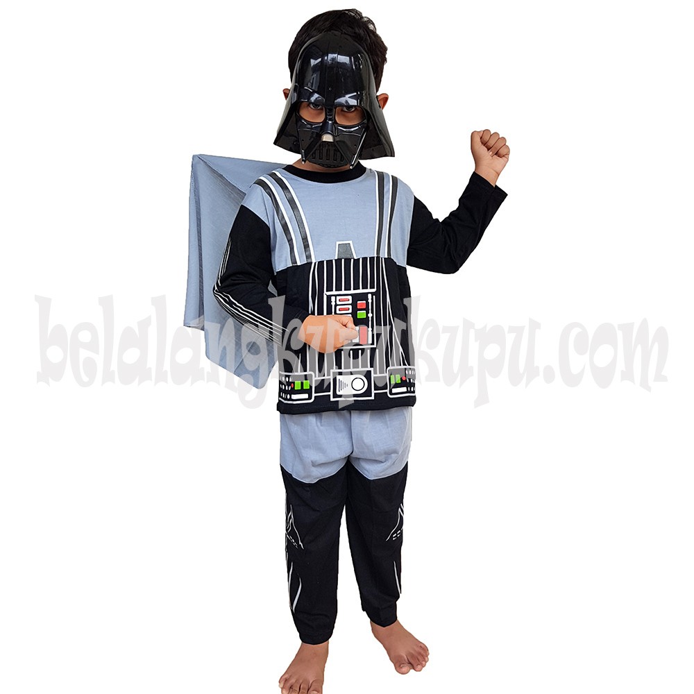 Baju Anak Kostum Topeng Superhero Pahlawan Perang Galaxy Hitam