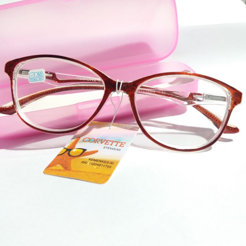 Kacamata MINUS Frame Cat Eye -0.50 sd -4.00 Wanita