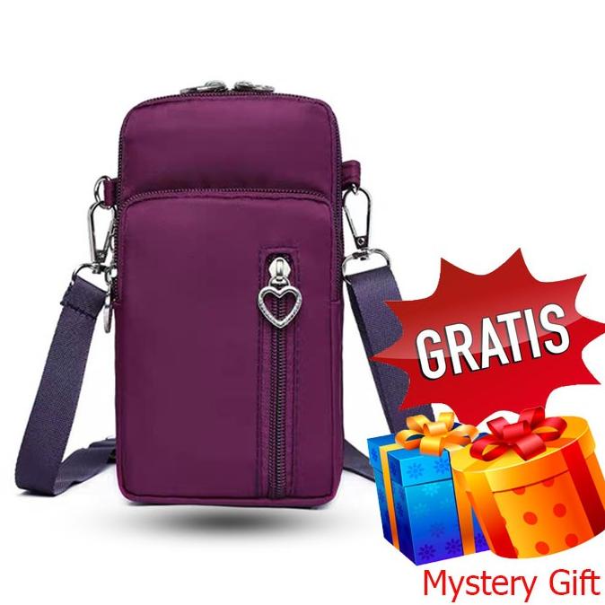 Gts32 Tas Nylon Handphone Selempang Sling Bag Mini Hp Wanita Korea