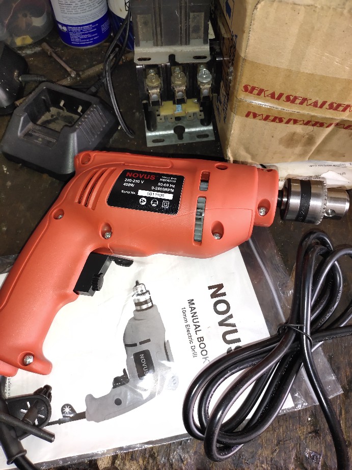 Novus Mesin Bor Tangan Variable Drill Listrik 10mm Nsd6510 Merah