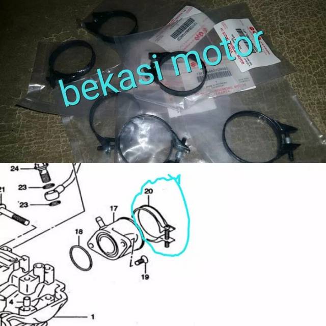 clamp klem intake intek satria fu fxr raider yg masih karbu original