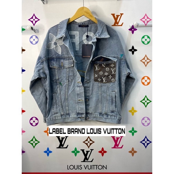 Jual JEANS DENIM JAKET LOUIS VUITTON MULTICOLOR TULLE DENIM JACKET #PRIA  #PROMO