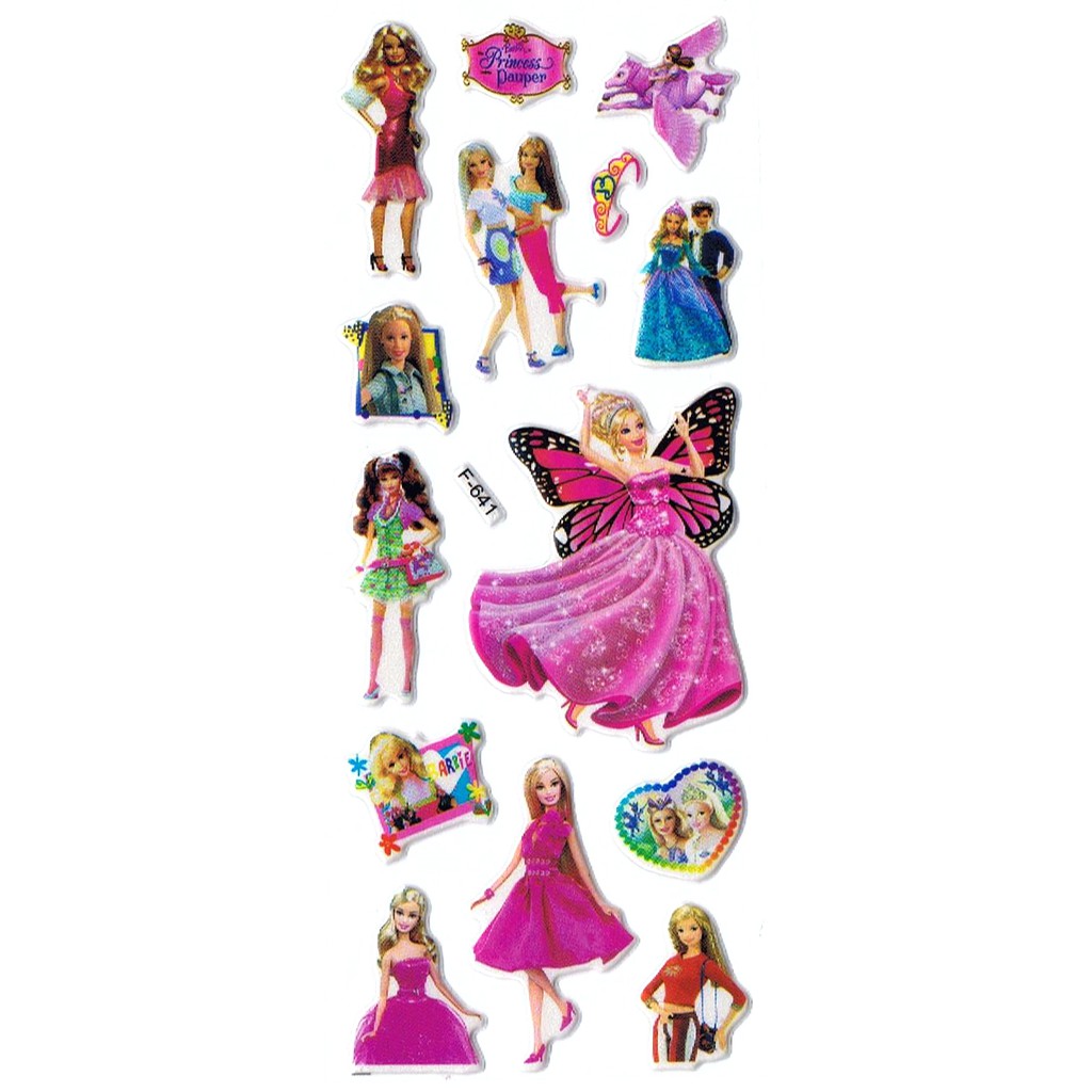 Sk478 Stiker Sticker Timbul Set Strip Aneka Gambar Kartun Barbie Shopee Indonesia