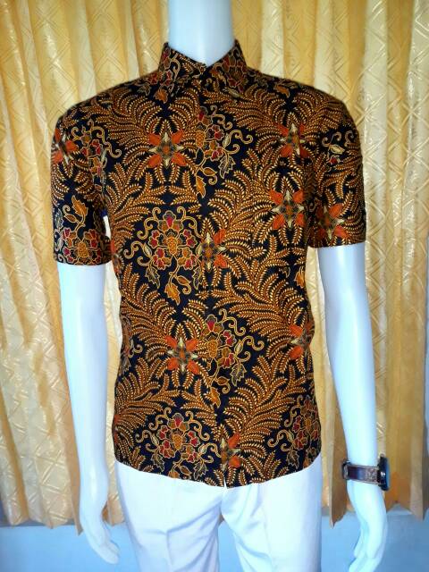 Hem Batik Dolby Dolbi Dobby Doby - Batik Sogan Solo - Batik Pria Warna Coklat - Risna Batik HRB026