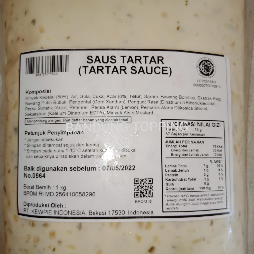 Kewpie Sauce Mentai Mayo &amp; Sauce Tartar 1kg