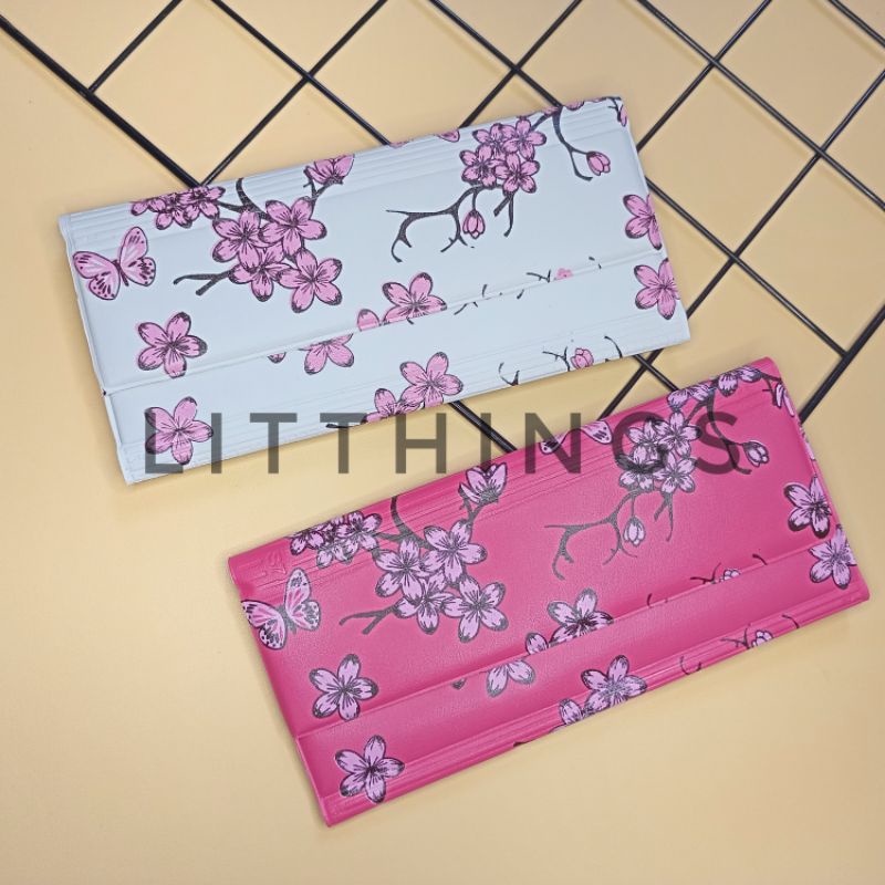 Dompet Pintar Pengatur Keuangan Bulanan Wallet Organizer Dompet Disiplin Keuangan bulanan motif Bunga Sakura