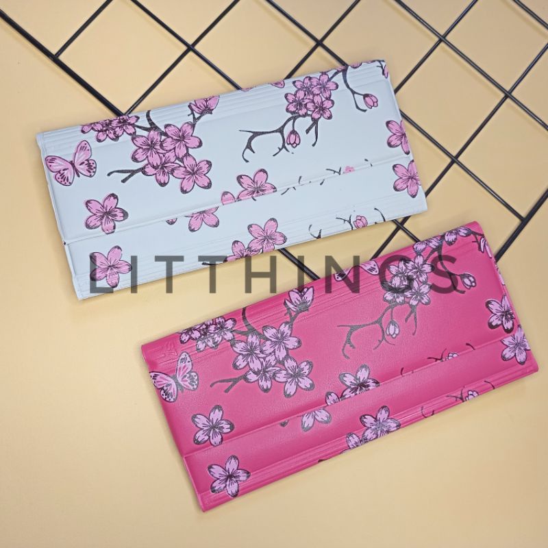 Dompet Pintar Pengatur Keuangan Bulanan Wallet Organizer Dompet Disiplin Keuangan bulanan motif Bunga Sakura