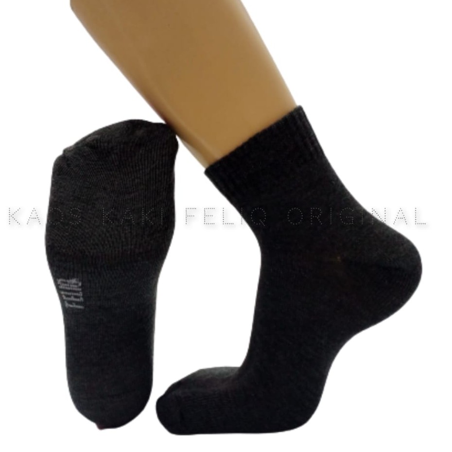 Perpasang Kaos Kaki Tebal Bahan Pe/Kaos Kaki Ankle Sport Feliq-ABU TUA