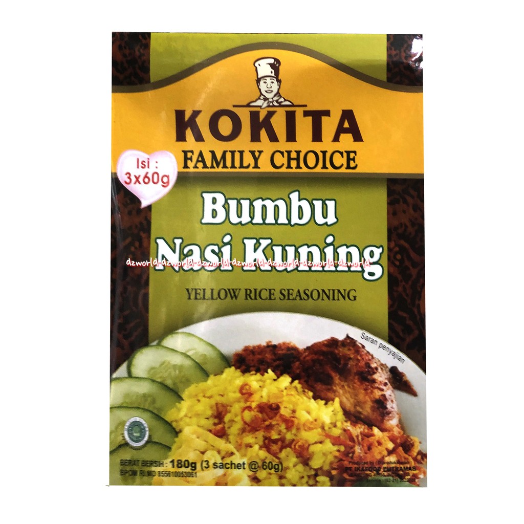 Kokita Bumbu Nasi Kuning Yellow Rice Seasoning Bumbu Instan Untuk Nasi Kuning Is 3 Sachet