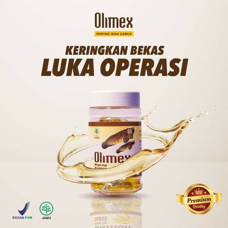 Olimex Kapsul Minyak Ikan Albumin Extark Minyak Ikan Gabus Untuk Luka Diabetes Dan Pasca Operasi Isi 60