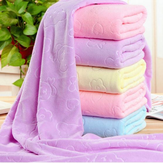 IMPORT HANDUK BAYI MANDI ANAK BESAR MICROFIBER POLOS BESAR 70 X 140 / HANDUK MANDI HALUS LEMBUT