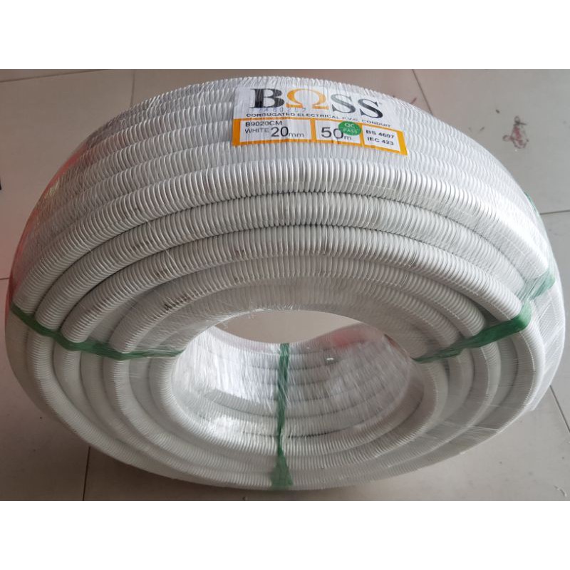 Flexible / Corrugated Boss 20mm putih (50mtr)