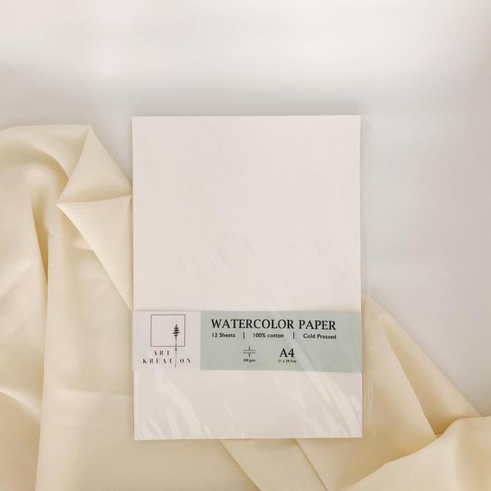 

Art Kreation Water Color Paper A4 100%Cotton 200Gsm 12Lbr