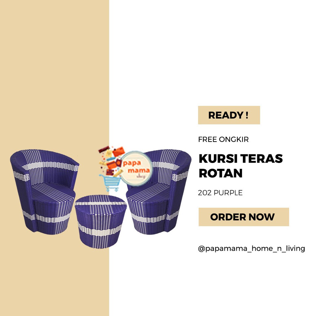 Kursi Teras Murah - Kursi Rotan Sintetis Set Meja Tamu - Kursi Tamu Unik - Medan - Kursi Rotan Murah