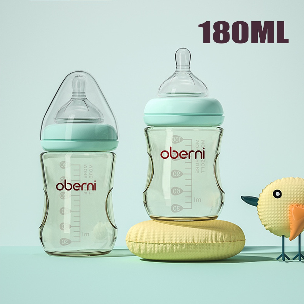 oberni 180ML botol susu bayi Silikon dot bayi botol susu formula aman  Bayi Botol Susu dengan sedotan