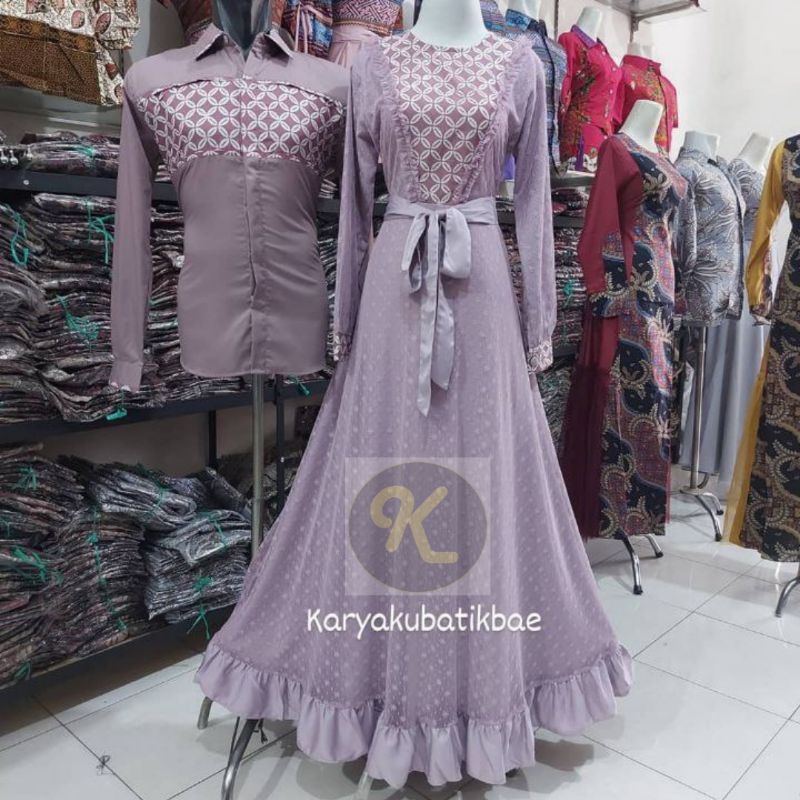 Baju Batik Couple Modern Batik Set Baju Couple Pasangan Gamis Brukat Couple Pasangan Batik Couple Batik Modern Couple Batik Katun Original Asli KARYAKU 2-2