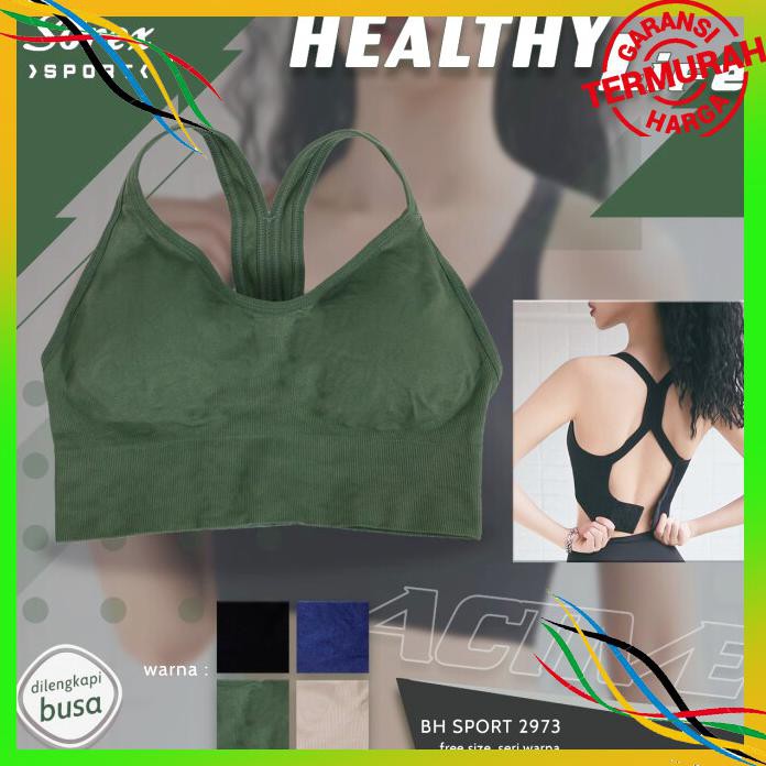 OLAHRAGA BH SPORT BRA SPORT SOREX 2973 TALI SILANG GYM SENAM FITNESS BAYAR COD
