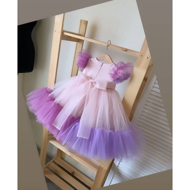 dress revina rainbow tutu anak baju pesta anak perempuan dres ulang tahun