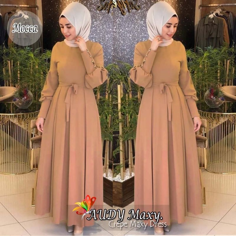 MAXY AUDY, MOSCREPE, GAMIS HIJAB MUSLIM, MAXY DRESS