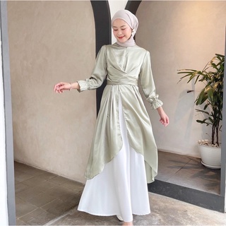 Jual CATYLYN TUNIC | Tunik Satin Kondangan Dress Kondangan Dress