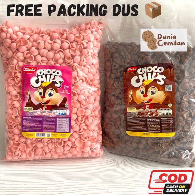[TERMURAH!] Simba Choco Chips Bulky 1 KG - Sereal Simba Coklat Strawberry