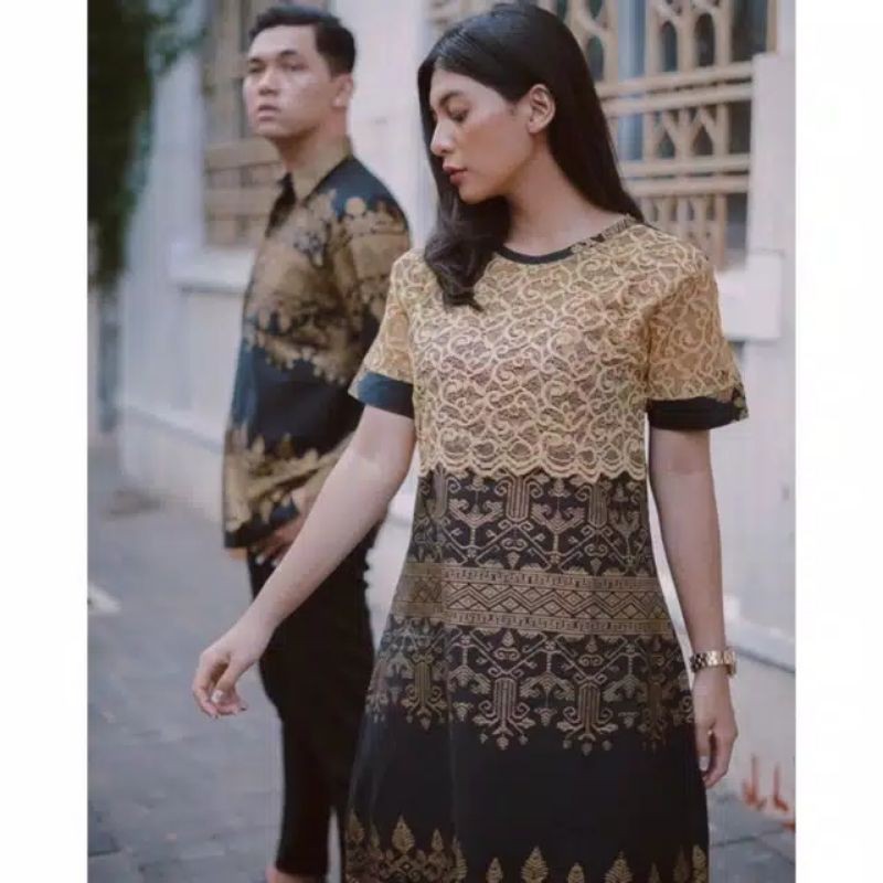 GROSIR COUPLE DRESS BATIK BROKAT