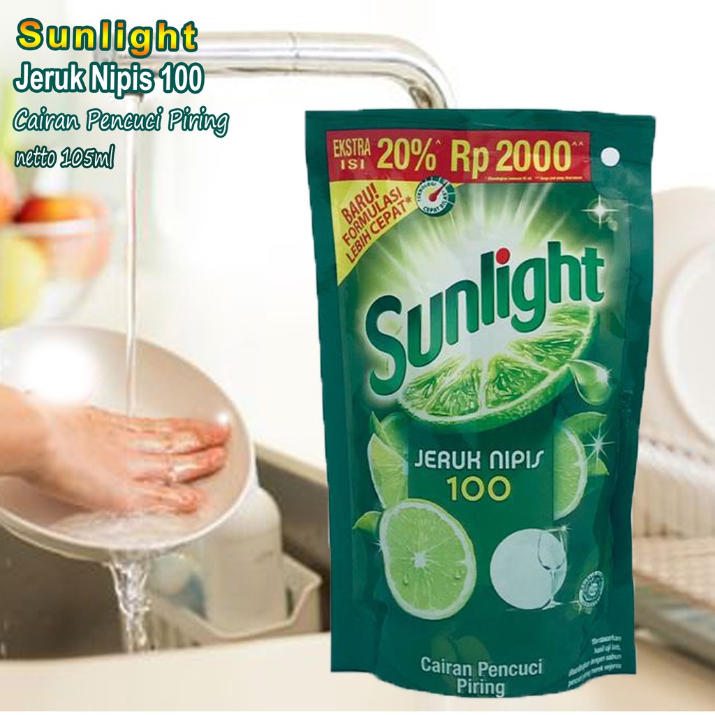 Sunlight Jeruk Nipis 100 / Cairan Pencuci Piring / 90ml