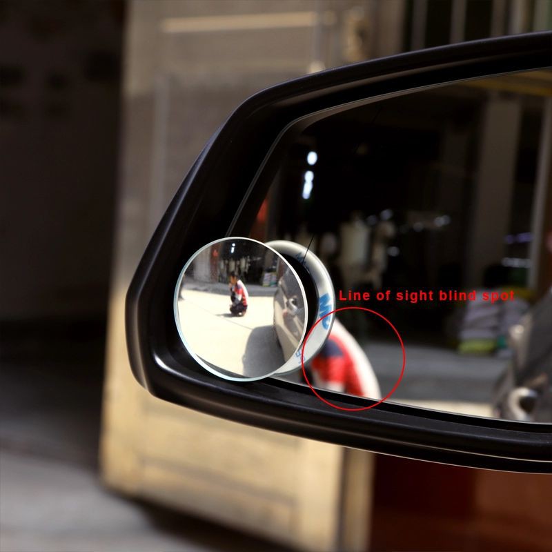 2Pcs Car Rearview Mirror Blind Spot Kaca Spion Mini Mobil dan Motor Tambahan Putar