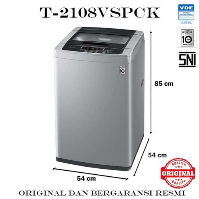 Mesin Cuci LG 1 tabung 8 KG T-2108VSPCK / 2108VSPCK