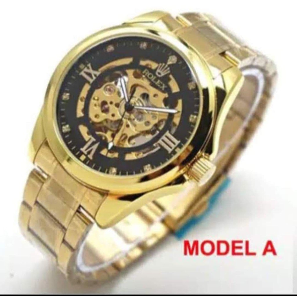 Rolex Automatic Rantai | Otomatis FullBlack | Jam Matic Skeleton