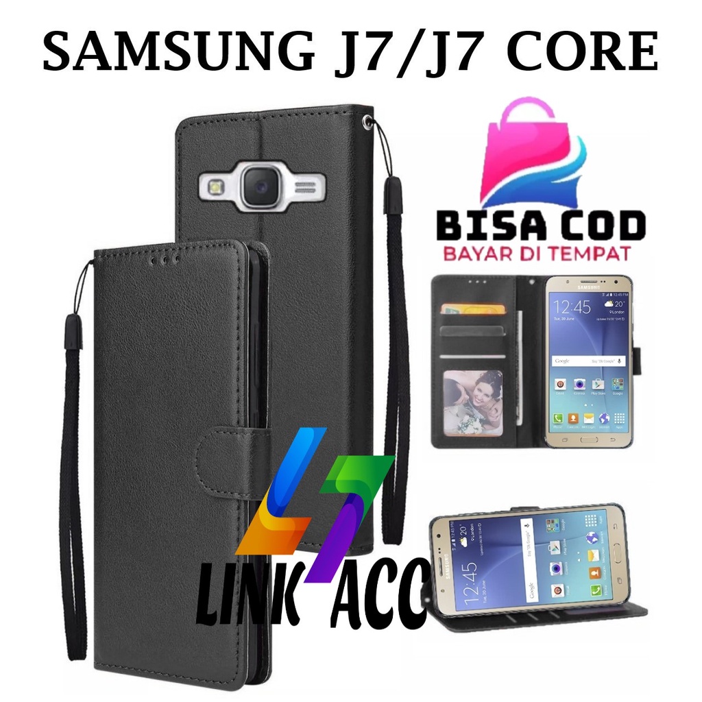 SAMSUNG J7/J7 CORE FLIP LEATHER CASE PREMIUM-FLIP WALLET CASE KULIT UNTUK SAMSUNG J7 / J7 CORE - CAS