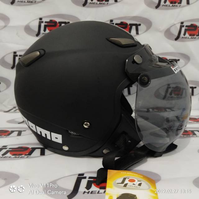 Helm JPN MOMO hitam Doff Kaca Bogo Ori